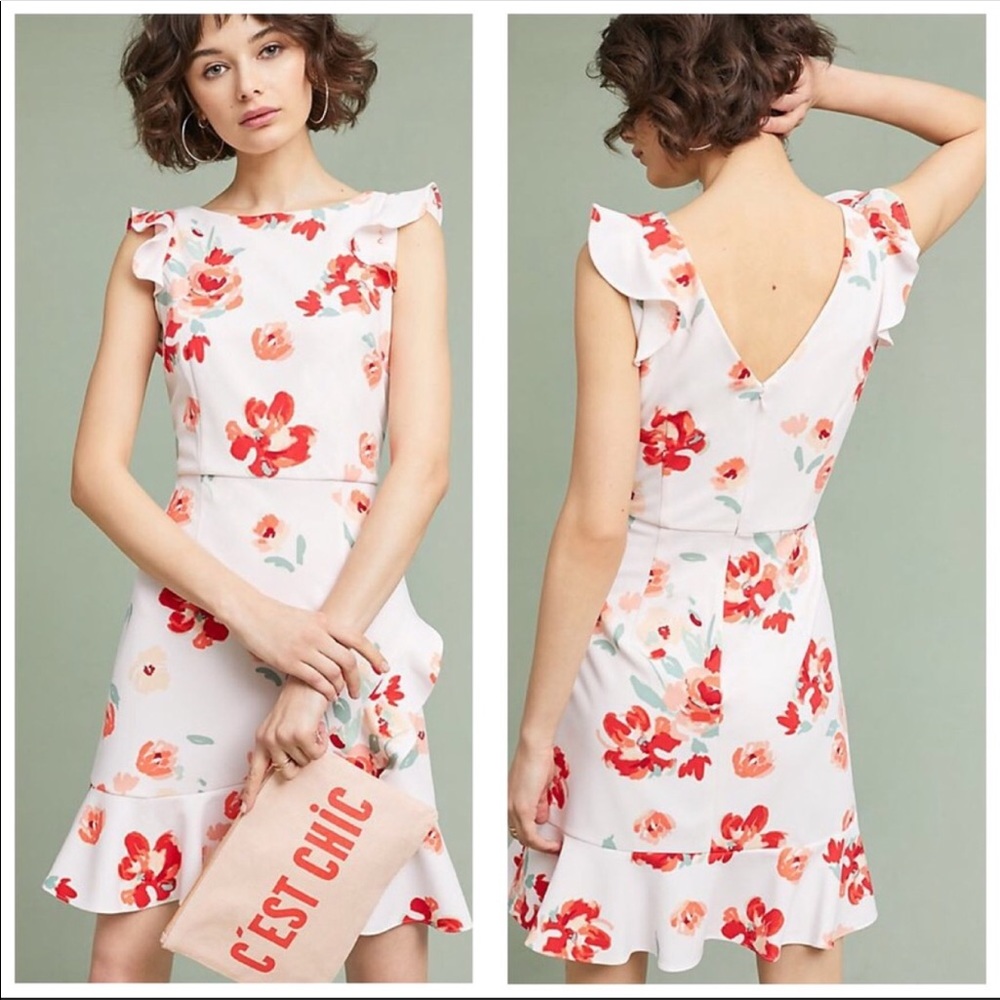 🆕NWT Donna Morgan Floral Ruffle Detail Dress